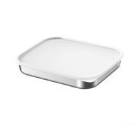 Contenedor de almacenamiento de alimentos de acero inoxidable 316 con tapa de silicona hermética, caja cuadrada de preparación de comidas para refrigerador, horno y vaporizador