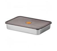 Contenedor de almacenamiento de alimentos de acero inoxidable con tapa, organizador de refrigerador de gran capacidad para carne y aperitivos, 2400-7200 ml, 4 tamaños