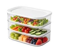 Contenedor de almacenamiento de alimentos para con , a prueba | Contenedor para refrigerador, almacenamiento de frutas para harina, azúcar, frijoles, ensalada, tomates, lechuga