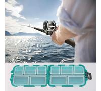 Contenedor de almacenamiento de aparejos de pesca con 10 compartimentos para clasificar ganchos, señuelos, plomos, líderes y pequeños accesorios de pesca (negro)