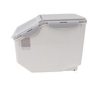 Contenedor de Almacenamiento de Arroz con Tapa Hermética, Organizador de Granos de Comida que Ahorra Espacio para Suministros de Cocina, Plástico, con 1 Taza de Arroz (Gris 15KG)
