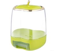 Contenedor de almacenamiento de arroz hermético con bloqueo de humedad con protección contra plagas, gran capacidad, cuerpo de PET transparente de 20 libras, dispensador de un solo toque, diseño en