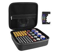 Contenedor de almacenamiento de batería dura Linkidea, caja organizadora con probador BT-168, soporte de caja de batería de transporte seguro - Capacidad para 76 pilas AA AAA 9V C D varios tamaños