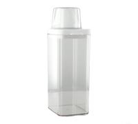 Contenedor de almacenamiento de detergente en polvo con taza medidora y tapa de boquilla para detergentes de lavandería, 700 ml, 1100 ml, 1500 ml, 1900 ml, caja de plástico reutilizable (1500 ml)
