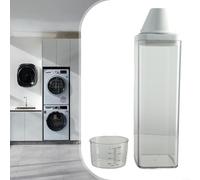 Contenedor de almacenamiento de detergente para ropa con tapa hermética de doble sellado y taza de medición integrada para una porción precisa del polvo (1100 ml)