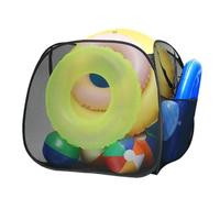Contenedor de almacenamiento de fideos para piscina, contenedor plegable con bolsillo de malla, contenedor de piscina para accesorios de natación, para pelotas de playa, gafas, inflable, patio