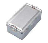 Contenedor de almacenamiento de metal: lata rectangular para galletas, caja de hojalata duradera | Latas para galletas, almacenamiento de lata para dulces, almacenamiento de escritorio de cocina a pru