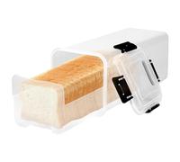 Contenedor de almacenamiento de pan, panera con tapa hermética, dispensador de pan de plástico sin BPA para mantener fresco, reutilizable, hermético para bagel, pan casero, tostadas