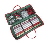 Contenedor de almacenamiento de papel de regalo de alta calidad, se adapta a rollos de papel de regalo, bolsillos adicionales para cintas y lazos, almacenamiento debajo de la cama, ideal para