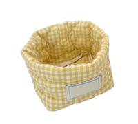 Contenedor de almacenamiento de tela para organización de, Yellow | Construcción de cuadros acolchados, colocación y recuperación abierta, portaetiquetas frontal para grupos de