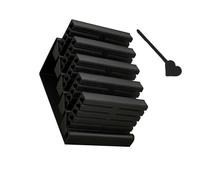 Contenedor de almacenamiento modular apilable con tapa segura, color negro | Materiales PET transparentes, sello a prueba de polvo, artículos de papelería de juguetes y pertenencias individuales en