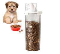 Contenedor de almacenamiento para alimentos para perros, recipiente de almacenamiento transparente para alimentos para perros, gran capacidad hermética, boquilla vertedora y dosificadora para