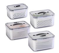 Contenedor de almacenamiento para, práctico organizador de refrigerador, recipientes transparentes de almacenamiento de ensaladas, contenedor de frutas con mango adecuado para cocina, despensa