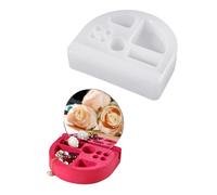 Contenedor de almacenamiento resistente a altas temperaturas molde de silicona para caja de joyería cuadrada/semicírculo, caja de almacenamiento