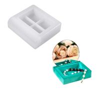 Contenedor de almacenamiento resistente a altas temperaturas molde de silicona para caja de joyería cuadrada/semicírculo, caja de almacenamiento