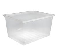 Contenedor de almacenamiento transparente con tapa para ropa y zapatos 130 L UK