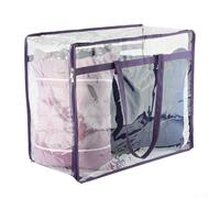 Contenedor de almacenamiento transparente que ahorra espacio que cabe debajo de las camas, armarios o estantes para una organización eficiente (morado, 60 L)