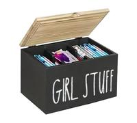 Contenedor De Almohadillas Para Baño - Organizador De Higiene Femenina De Tampones De Madera Con Tapa, Soporte Para Tampones | Contenedor con divisiones para mujeres, servilleta, inodoro, tocador, mos