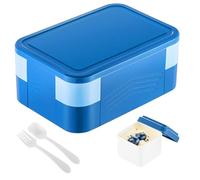 Contenedor de almuerzo apilable - de aperitivos impermeable de gran capacidad de 19,5 x 13,2 x 8 cm, kit de organización de preparación de comidas con varios compartimentos de PP de