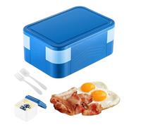 - Contenedor de almuerzo de PP de alimenticio | Juego de cuchara tenedor apilable a prueba de fugas de 19,5 cm | Mantiene las comidas organizadas frescas cómodas para comer fuera en la