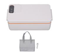 Contenedor de almuerzo eléctrico de almuerzo portátil Contenedor de alimentos recargable de almuerzo con capacidad de 1L 12000 mAh Batería Mantenga los alimentos calientes a 65 ℃ (White Orange)