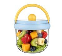 Contenedor de almuerzo portátil de 600 ml con mango - Leak Resistant Food Storage Jar For Fruit Snacks Meal Prep | Travel Lunch Box For Office Picnic Gym Camping Healthy Food Organizer PP ABS Silicona