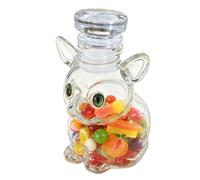 Contenedor de aperitivos - Tarro de dulces en forma de mascota de 3.9 x 3.9 x 5.9 pulgadas, recipiente hermético de cocina con tapa para chocolate, nueces, cápsulas de café, fondant, golosinas para