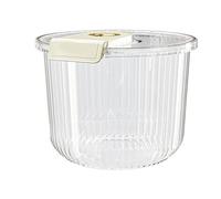 Contenedor de arroz, contenedor de almacenamiento de arroz transparente, cubo de arroz hermético para comida seca, harina de grano, soja, despensa de cocina, encimera (S)