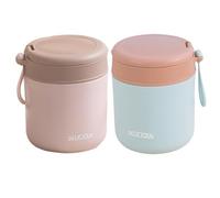 Contenedor de avena durante la noche con tapa de sellado, frascos de contenedor de avena de 430 ml con cuchara 2 piezas de acero inoxidable dentro de contenedores de bocadillos frascos aislados.
