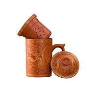 Contenedor de azúcar Filtro para botella de té hecho a mano con arena púrpura retro Taza de cerámica Taza para agua de oficina Regalo Viaje Kung Fu Tea Caddy Contenedor para Café(B)