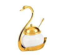 Contenedor de azucareros, Azucarero, salero, sazonador, tarro for condimentos, azucarero, for, for encimera cocina, cafetería, boda, estilo rústico, dorado(Gold)