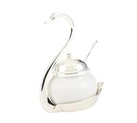 Contenedor de azucareros, Azucarero, salero, sazonador, tarro for condimentos, azucarero, for, for encimera cocina, cafetería, boda, estilo rústico, dorado(Argent)
