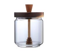 Contenedor de azucareros, Cristalería for miel, recipiente for almacenar, for jarabe, reutilizable, tarro vidrio con forma colmena, for salsas, mesa comedor, gris, 450 ml(Gray,450ml)