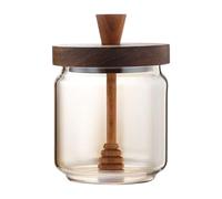 Contenedor de azucareros, Cristalería for miel, recipiente for almacenar, for jarabe, reutilizable, tarro vidrio con forma colmena, for salsas, mesa comedor, gris, 450 ml(Amber,450ml)