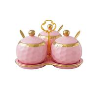 Contenedor de azucareros, Tarros especias, recipientes for condimentos cocina, botes a prueba polvo, caja moderna for, contenedor azúcar, color rosa(Pink)