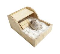 Contenedor De Baño De Para Hamster,Contenedor De Madera Desmontable,Y Inodoro Para Hamster | para Cuidado de Mascotas Confort Bienestar Estilo de Vida Higiene Jaula Enriquecimiento
