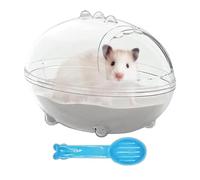 Contenedor de Baño para Hámster, Bañera Transparente con Almohadilla para Dormir, Arenero para Animales Pequeños, Caja de Excavación