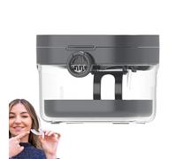 Contenedor de baño para prótesis dentales - Estuche de almacenamiento de cuidado de 9 cm, protección reflectante, construcción a prueba de fugas, herramienta de soporte de limpieza para viajes
