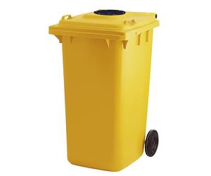 Contenedor de basura con orificio de llenado, 240 l para vidrio, botellas, latas
