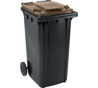 Contenedor de basura de plástico DIN EN 840 capacidad 240 l, A x H x P 580 x 1074 x 729 mm