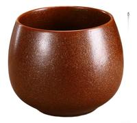 Contenedor de basura de té de cerámica para ceremonia del té china, tazón de té de estilo antiguo con gran capacidad, recipiente de agua de fácil limpieza para el hogar oficina, amarillo bronce (A-L)