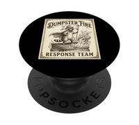 Contenedor de Basura Equipo de Respuesta al Fuego Vintage Retro Mapache PopSockets PopGrip Adhesivo