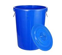 Contenedor de Basura Exterior de 160 L, Cubo de Basura Comercial de Gran Capacidad con Tapa, contenedor de residuos industriales y de Cocina Redondo de Alta Resistencia, Color Azul, sin Tapa