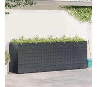 Contenedor de basura para carrito de 5 x 120/240 l, acero con recubrimiento en polvo (340 x 77,5 x 121,5 cm), con techo ventilado para plantas y puertas magnéticas, ideal para jardín y terraza