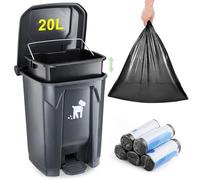 Contenedor de basura para mascotas - Cubo de basura para excrementos de perro al aire libre con cubo interior extraíble, 150 bolsas de basura para familias de perros pequeños y grandes