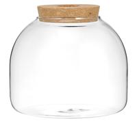 Contenedor de botella de vidrio de corcho con tapa de jarrón circular para plantas, pecera, decoración de acuario, botella de micro paisaje, tarros de terrario, maceta de micropaisaje, maceta pequeña