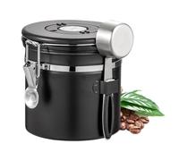 Contenedor De Café: Recipiente De Acero Inoxidable Para Granos De Café, Tarro Hermético De Almacenamiento De Alimentos Con Cuchara Medidora, Organizador De Despensa Compacto Y Duradero, Tapa De Seguim