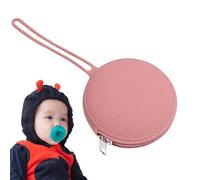 Contenedor de chupete de silicona, soporte para chupete de silicona, bolsa de almacenamiento portátil impermeable de silicona, pequeña bolsa de almacenamiento con cremallera y cuerda para llaves de