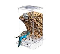 Contenedor de comedero automático Transparente para pájaros, Accesorio de Jaula a Prueba de derrames y Salpicaduras para periquitos, Canarios, cacatúas, pinzones, fácil Recarga y diseño Limpio