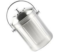 Contenedor de Compost de Acero Inoxidable Tapa y Asa | Cocina Interior, Gran Capacidad, Color Plata, Diseño Portátil, Uso sobre Encimera y Recogida Diaria